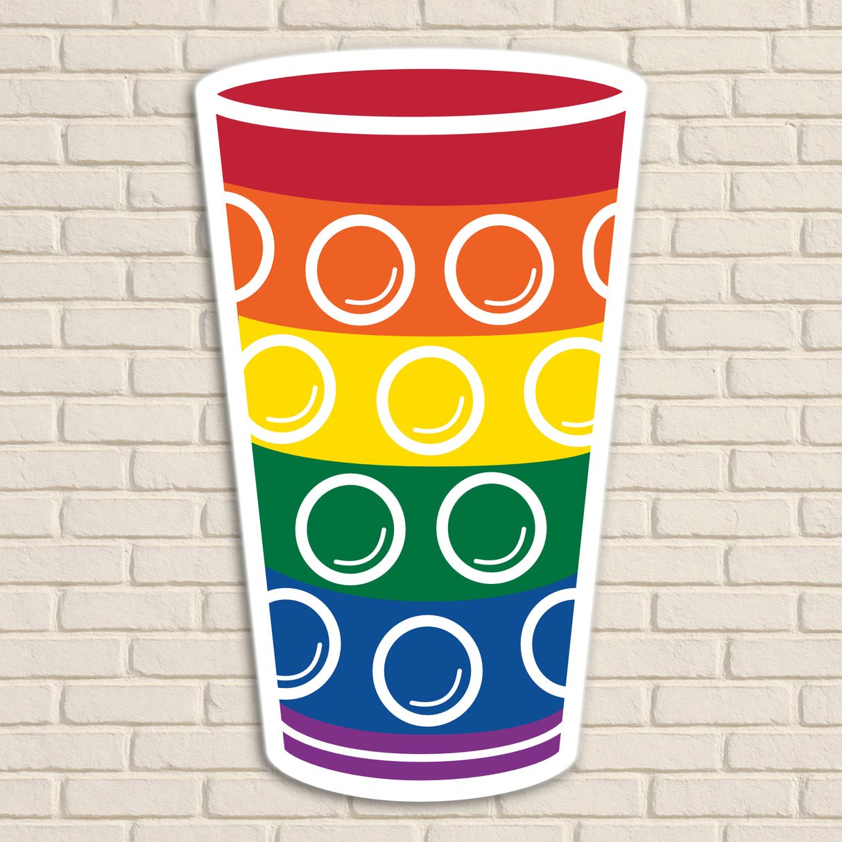 Dubbeglas Wanddeko, Regenbogen - Größe XL (24,5 x 40 cm)