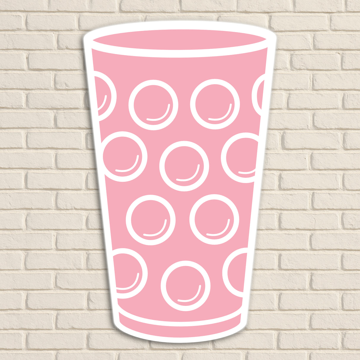 Dubbeglas Wanddeko, Rosa - Größe XL (24,5 x 40 cm)