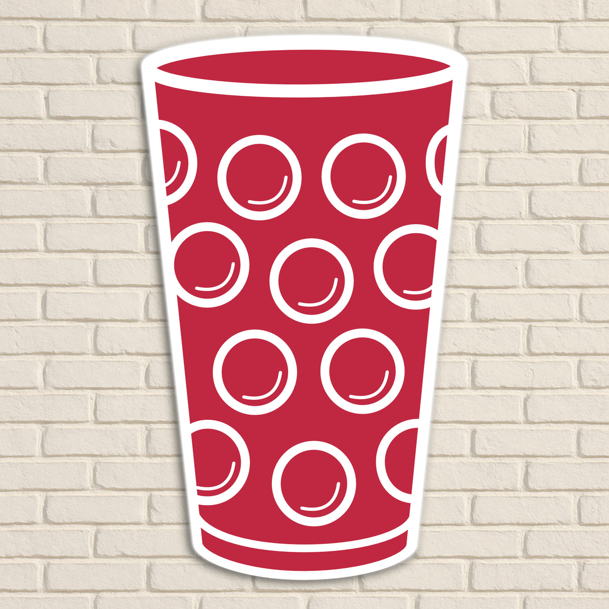 Dubbeglas Wanddeko, Rot - Größe XL (24,5 x 40 cm)