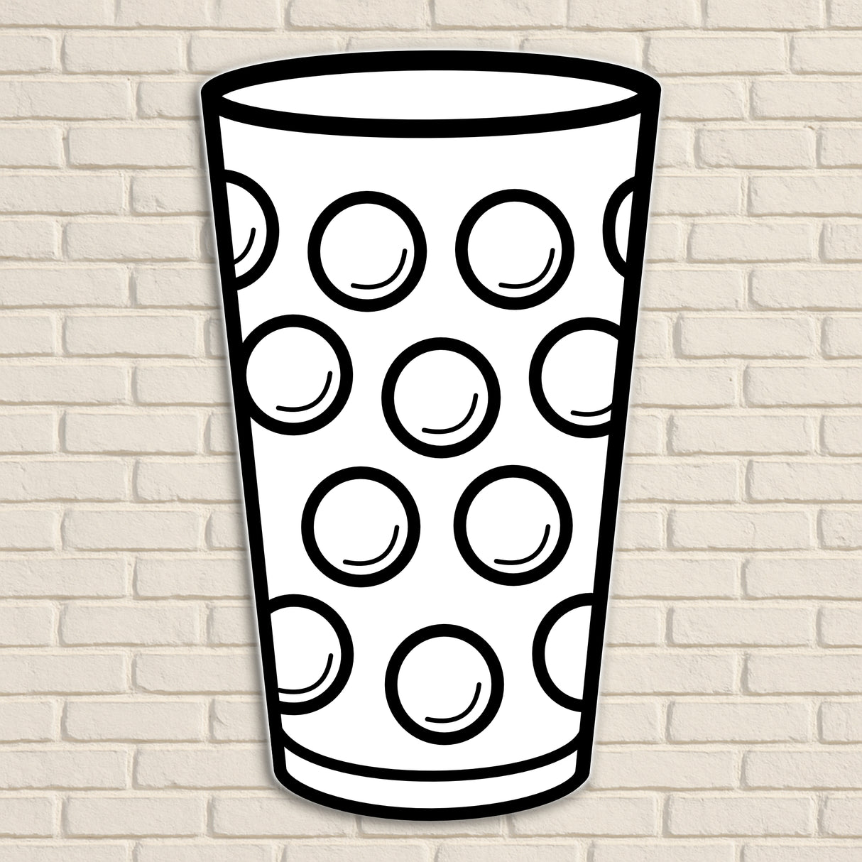 Dubbeglas Wanddeko, Weiß - Größe XL (24,5 x 40 cm)