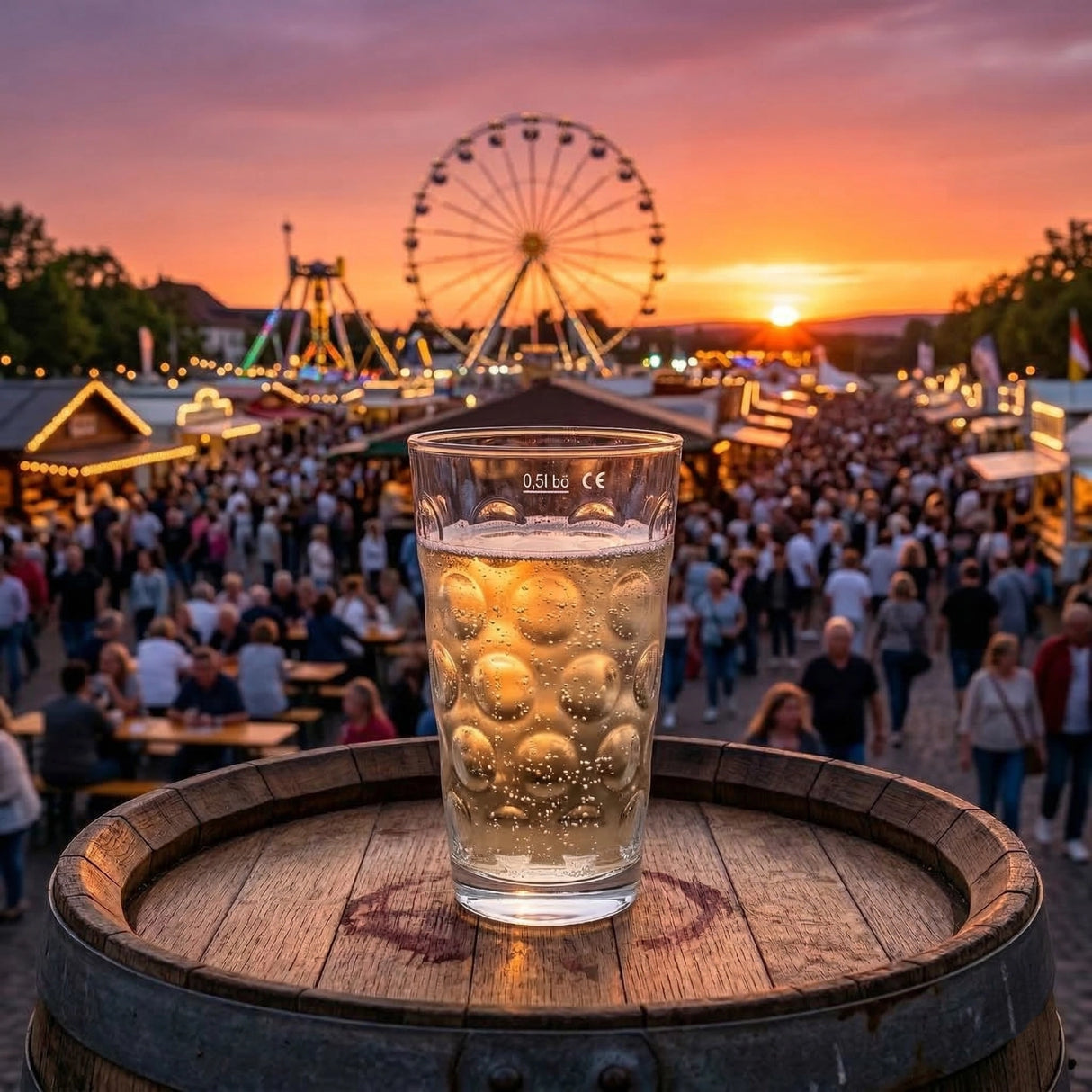 0,5 L Dubbeglas mit einer Rieslingschorle auf dem Wurstmarkt in Bad Dürkheim