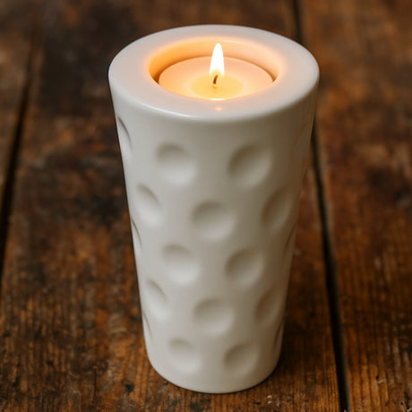 Dubbeglas 0,5 L Teelichthalter (Keramik), Dubbelicht auf einem Holztisch