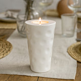 Dubbeglas 0,5 L Teelichthalter (Keramik) auf einem gedeckten Tisch, Pfälzer Deko