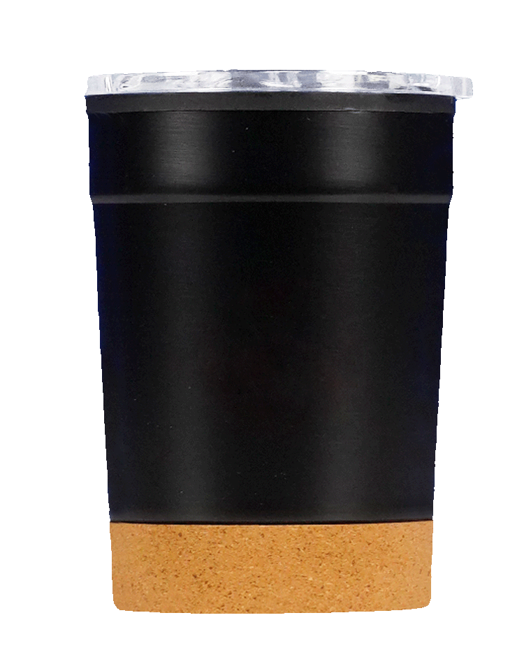 1. FC Kaiserslautern Edelstahlbecher (schwarz), Rückseite ist unbedruckt