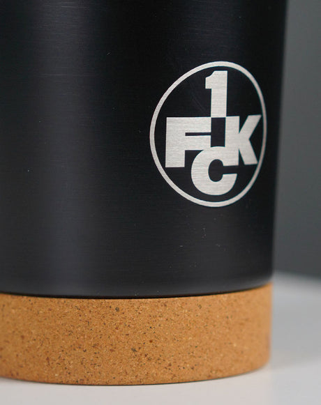 1. FC Kaiserslautern Edelstahlbecher (schwarz), FCK Logo