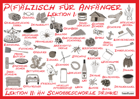 Pfälzisch für Anfänger I - II Postkarte
