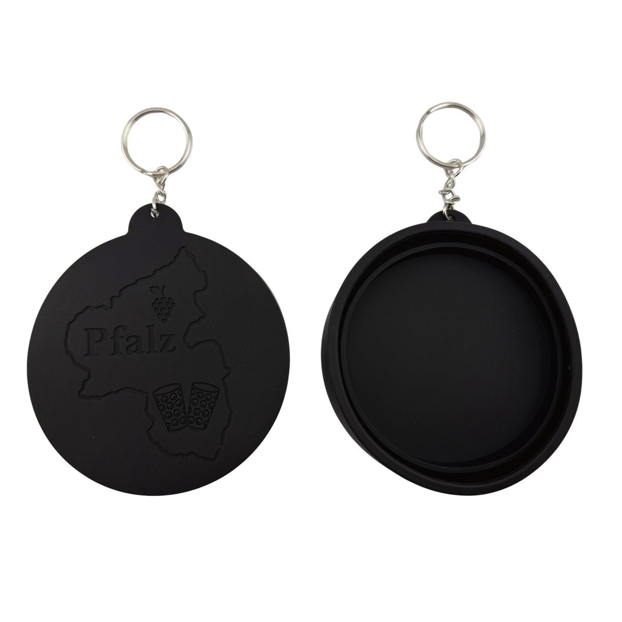 Dubbeglas Deckel aus Silikon - Schwarz, Vorderseite und Rückseite