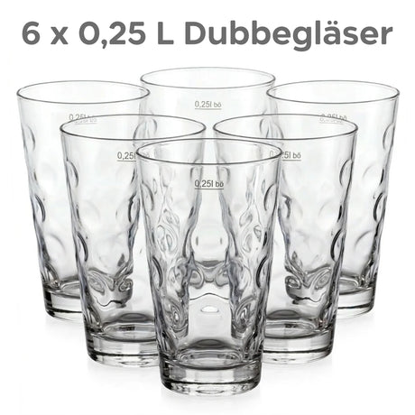 6 x Dubbegläser 0,25 L