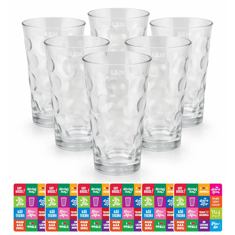 6 x Dubbegläser 0,5 L + Pfälzer Sprüche Untersetzer