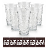 6 x Dubbegläser 0,5 L + PFALZ Untersetzer