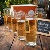 6 Schoppengläser bzw. Weinstangen aus Glas – klassisch, klar, pfälzisch