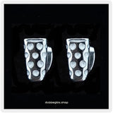 Mini Dubbeglas Ohrstecker (8 mm) - Silber