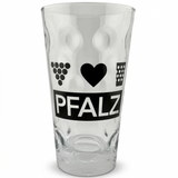 Pfalz Dubbeglas 0,5 L mit Weintrauben & Herz