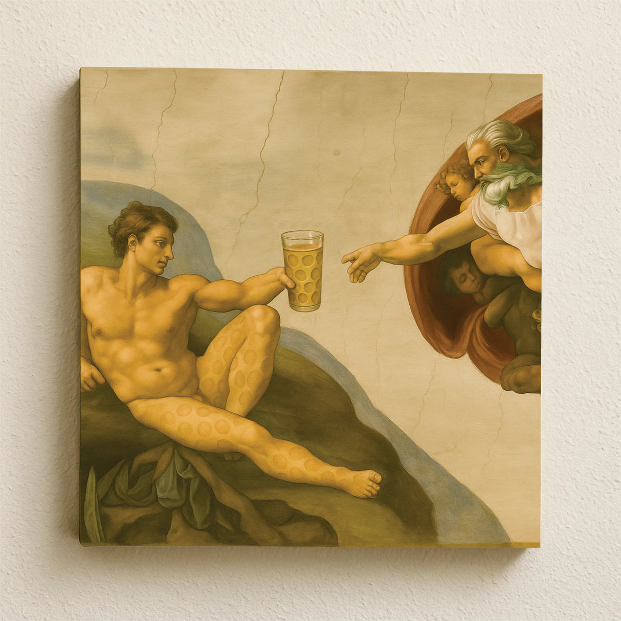 Adam mit Dubbeglas und Pfälzer Schorle  - Leinwand