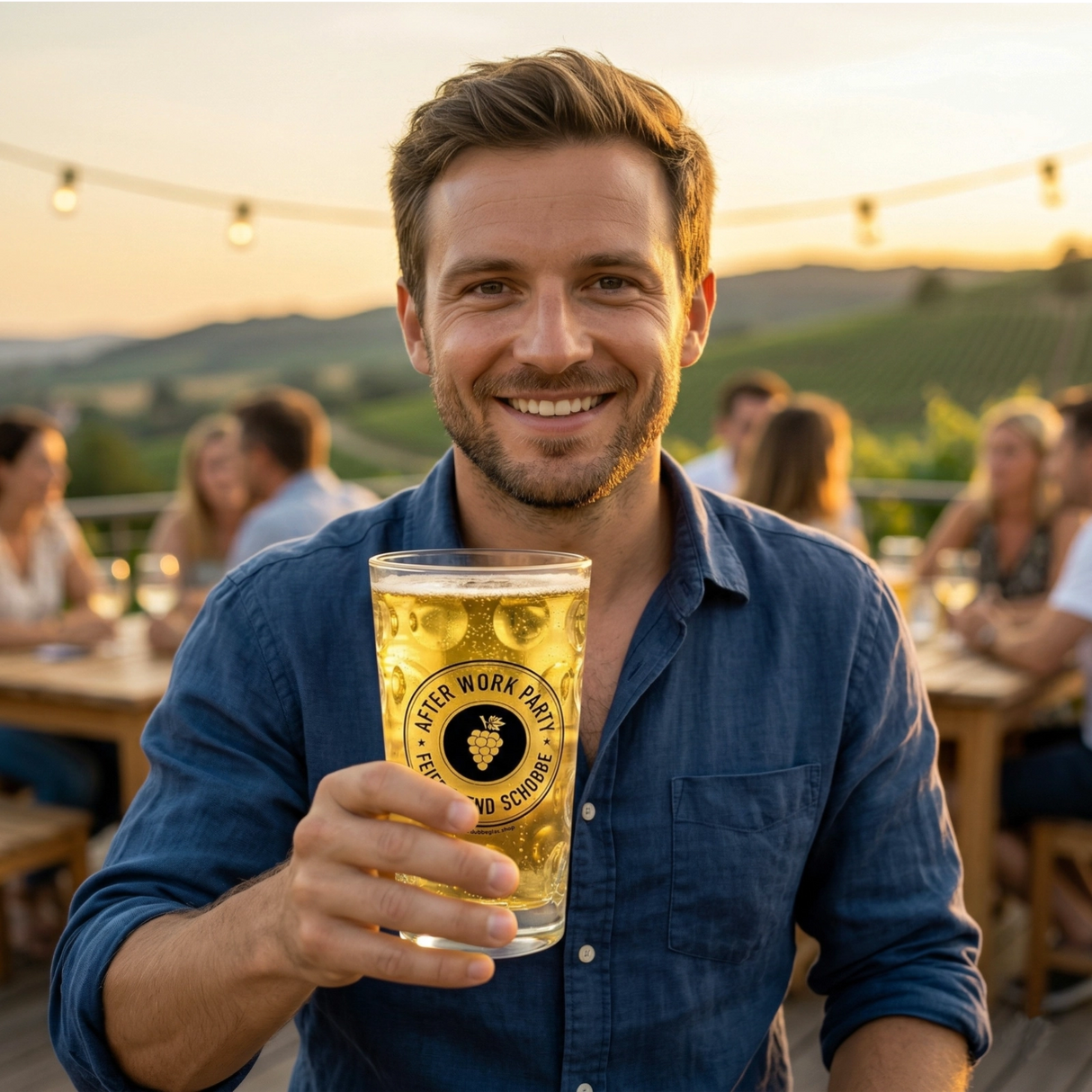 Ein Pfälzer mit seinem Feierabend Schobbe. 