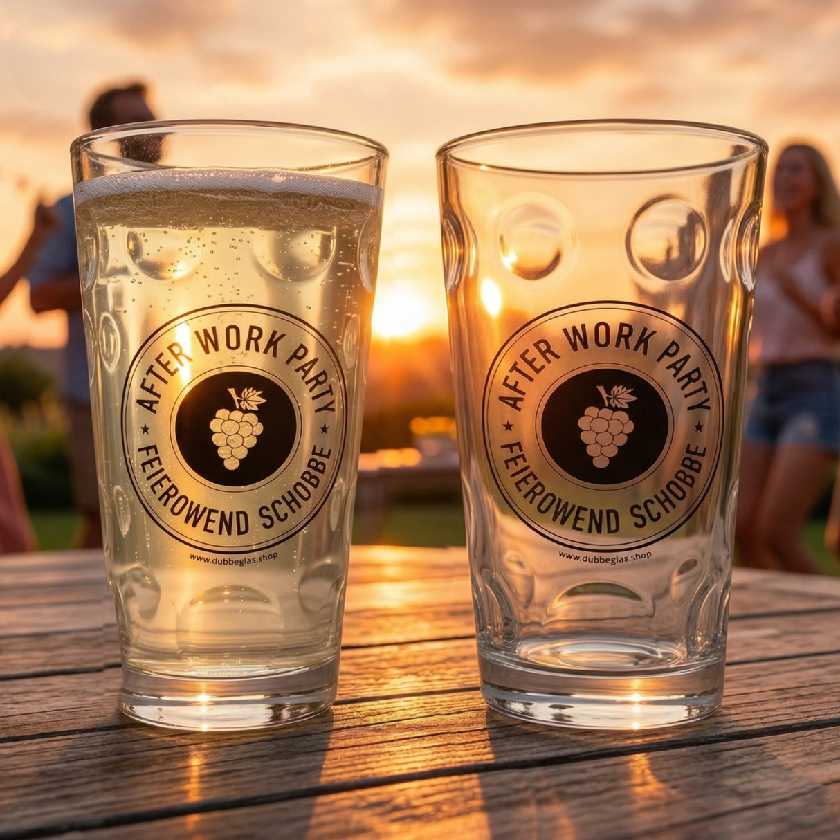 Das Pfälzer Dubbeglas ist ideal für eine After Work Party.