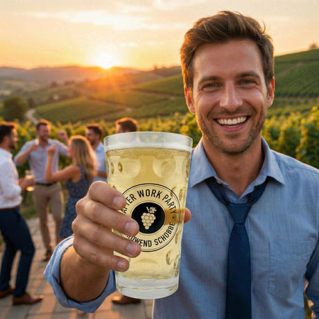 Mit dem After Work Dubbeglas schmeckt die Pfälzer Schorle noch besser.