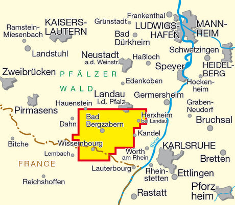 Bad Bergzaberner Land Wanderkarte 1:25.000, Ausschnitt