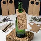 Blanko Flaschenanhänger mit Text