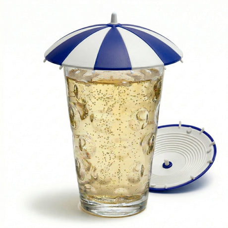 Der Dubbeglas Deckel in Blau/Weiß macht jede Schorle zum Highlight