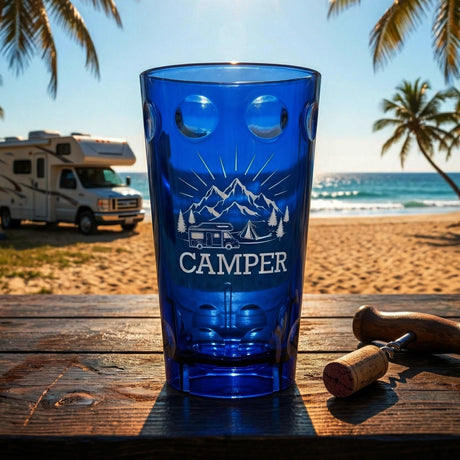 Camper Dubbebecher - Blau, am Meer