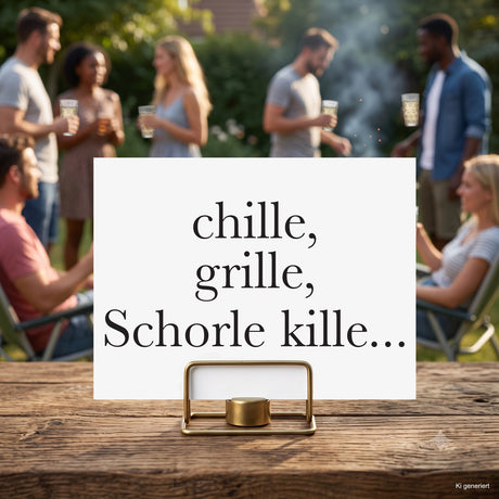 Chille, Grille, Schorle kille... Postkarte - Das Pfälzische Lebensgefühl