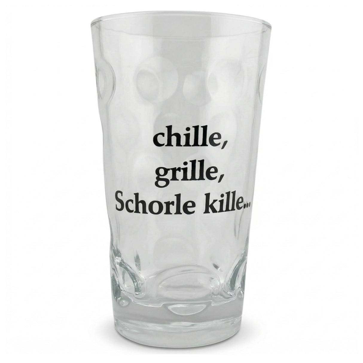 Chille, Grille, Schorle kille... Dubbeglas  0,5 L