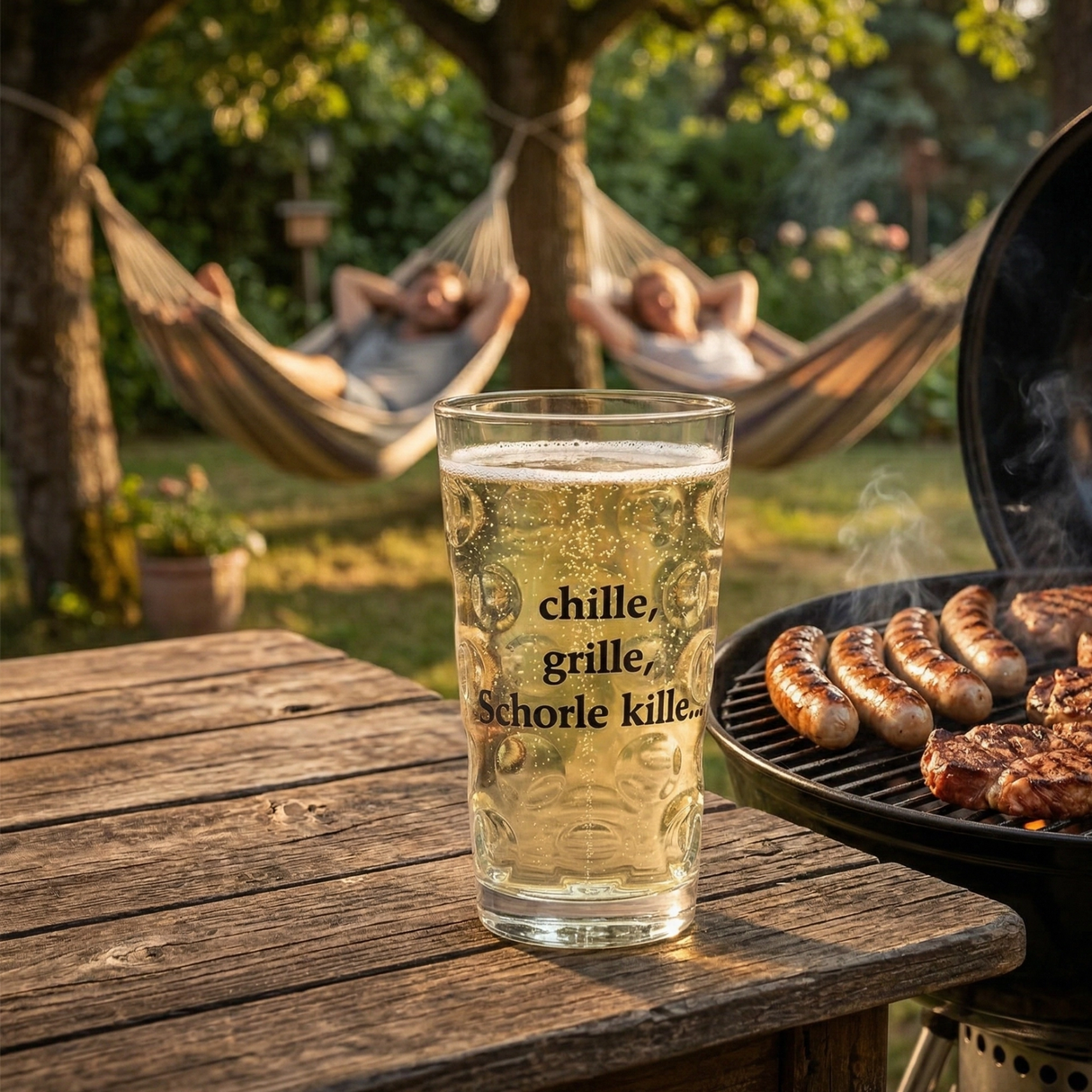 Chille, Grille, Schorle kille... Dubbeglas  0,5 L