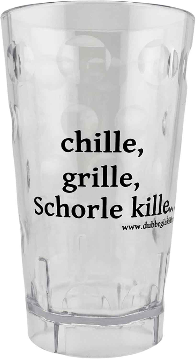 chille, grille, Schorle kille Dubbebecher 0,5 Liter - transparent