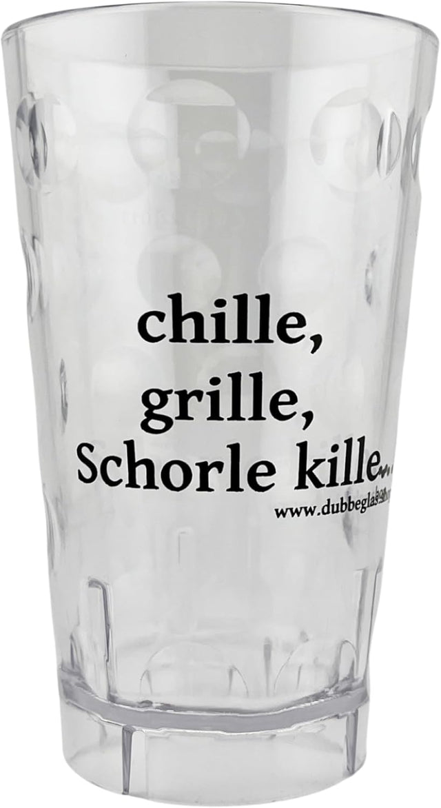 chille, grille, Schorle kille Dubbebecher 0,5 Liter - transparent