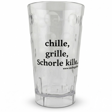 chille, grille, Schorle kille Dubbebecher 0,5 Liter - transparent