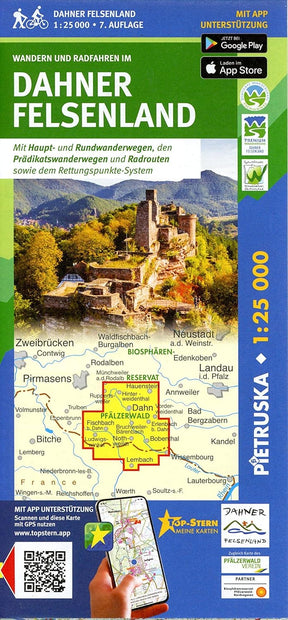 Dahner Felsenland Wanderkarte 1:25.000 - mit App
