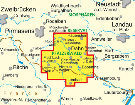 Dahner Felsenland Wanderkarte 1:25.000 - Ausschnitt