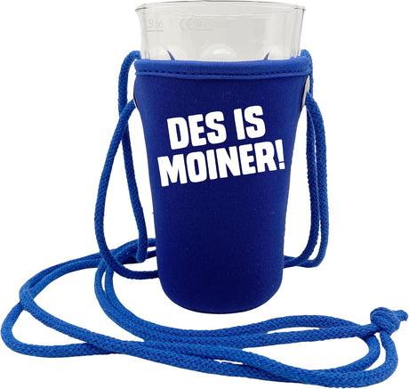 DES IS MOINER! Dubbeglashalter - blau