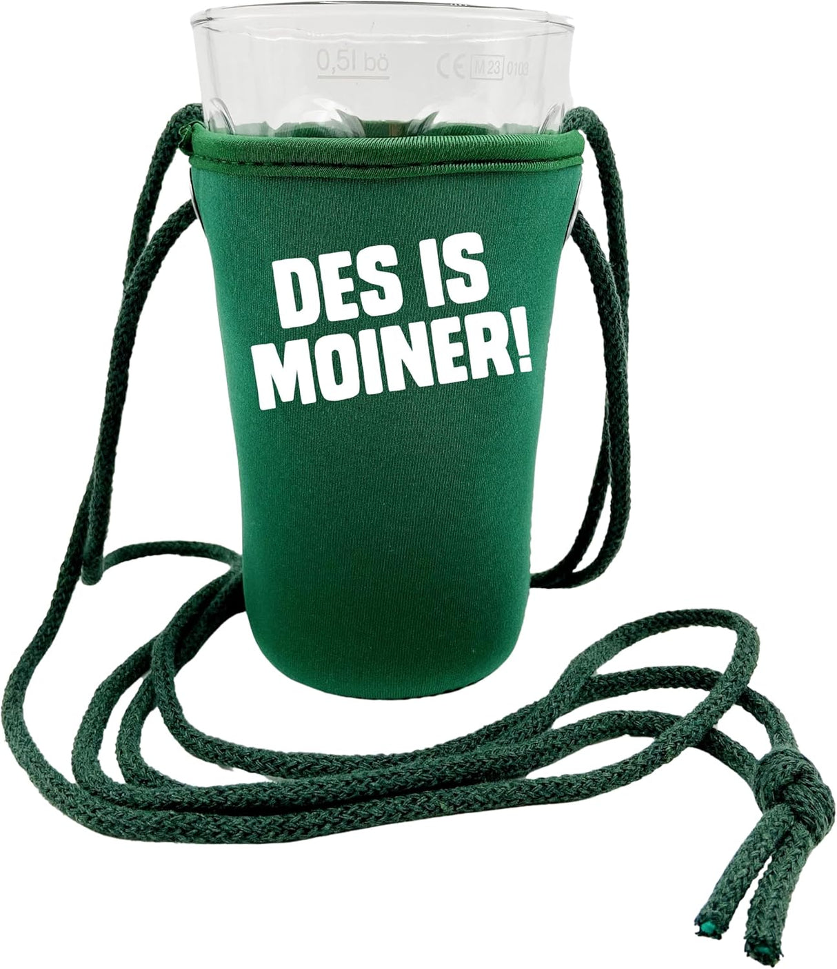 DES IS MOINER! Dubbeglashalter - grün
