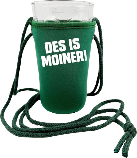 DES IS MOINER! Dubbeglashalter - grün