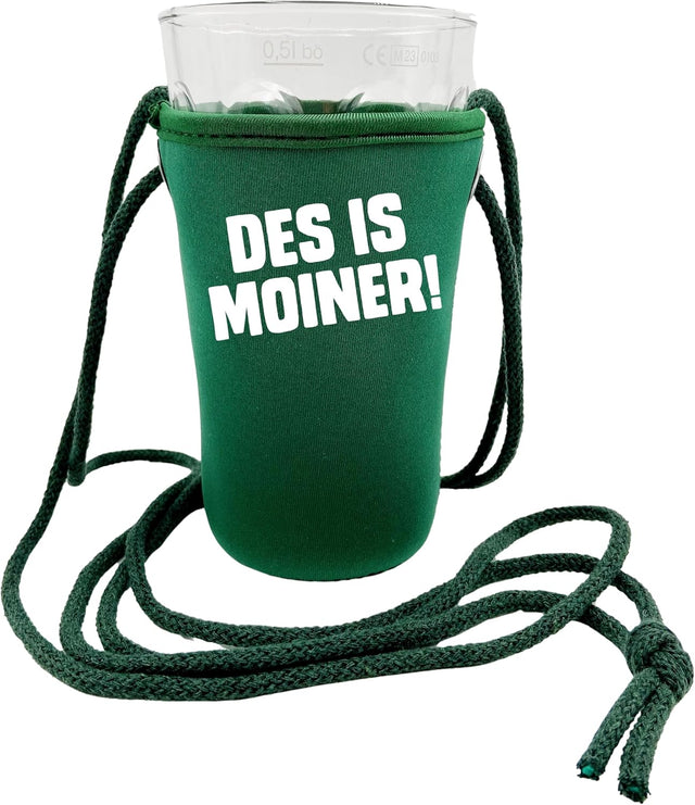DES IS MOINER! Dubbeglashalter - grün