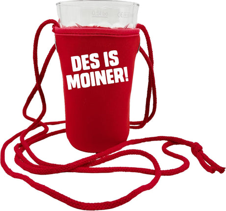 DES IS MOINER! Dubbeglashalter - rot