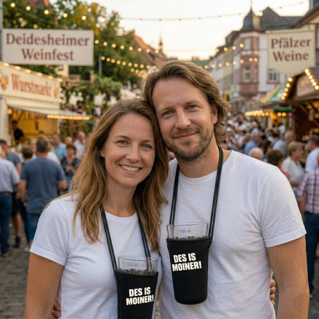 Die Dubbeglashalter sind für alle, die ihre Schorle lieben und freie Hände haben möchten.
