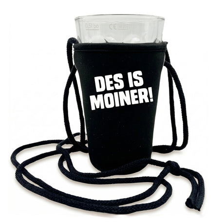 DES IS MOINER! Dubbeglashalter - schwarz