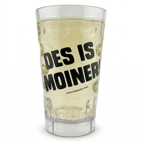 DES IS MOINER! Dubbebecher 0,5 Liter - Transparent, mit einer Pfälzer Rieslingschorle