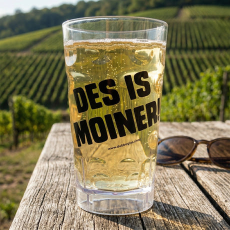 Das Plastik Dubbeglas ist praktisch bei Ausflügen in der Pfalz.