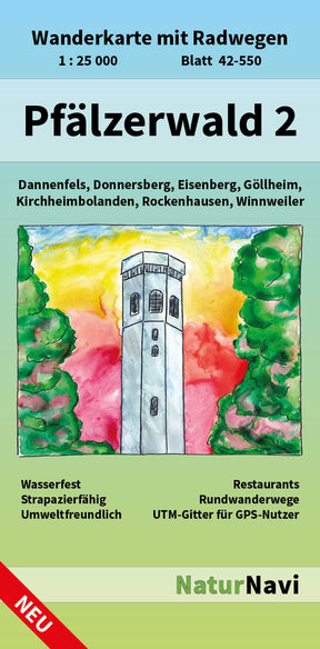 Pfälzerwald Wanderkarte Blatt 2 - Donnersberg