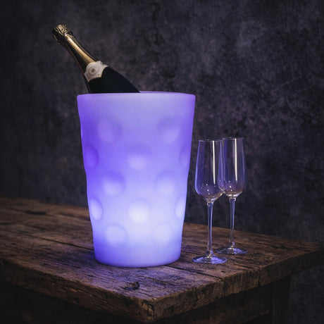 LED Dubbeglas Weinkühler & Sektkühler mit blauem Farbwechsel