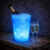 LED Dubbeglas Weinkühler & Sektkühler mit hellblau Farbwechsel