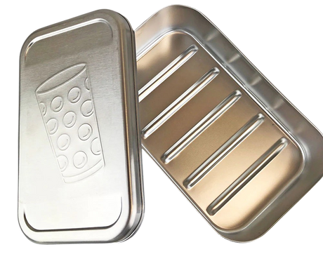 Dubbedose Lunchbox (mit Dubbeglas Prägung) - offen