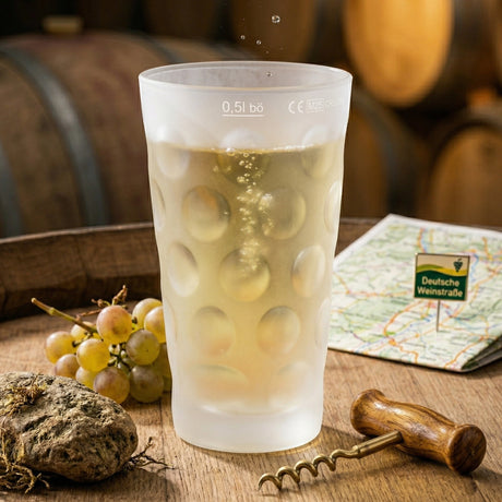 Das satinierte Dubbeglas 0,5 L mit einer Rieslingschorle