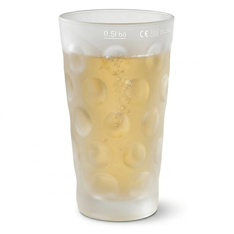  Dubbeglas 0,5 L satiniert - Böckling. Mit einer Pfälzer Rieslingschorle befüllt.