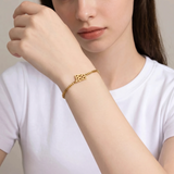 Dubbeglas Armband - Edelstahl, Gold