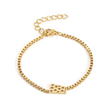 Dubbeglas Armband - Edelstahl, Gold